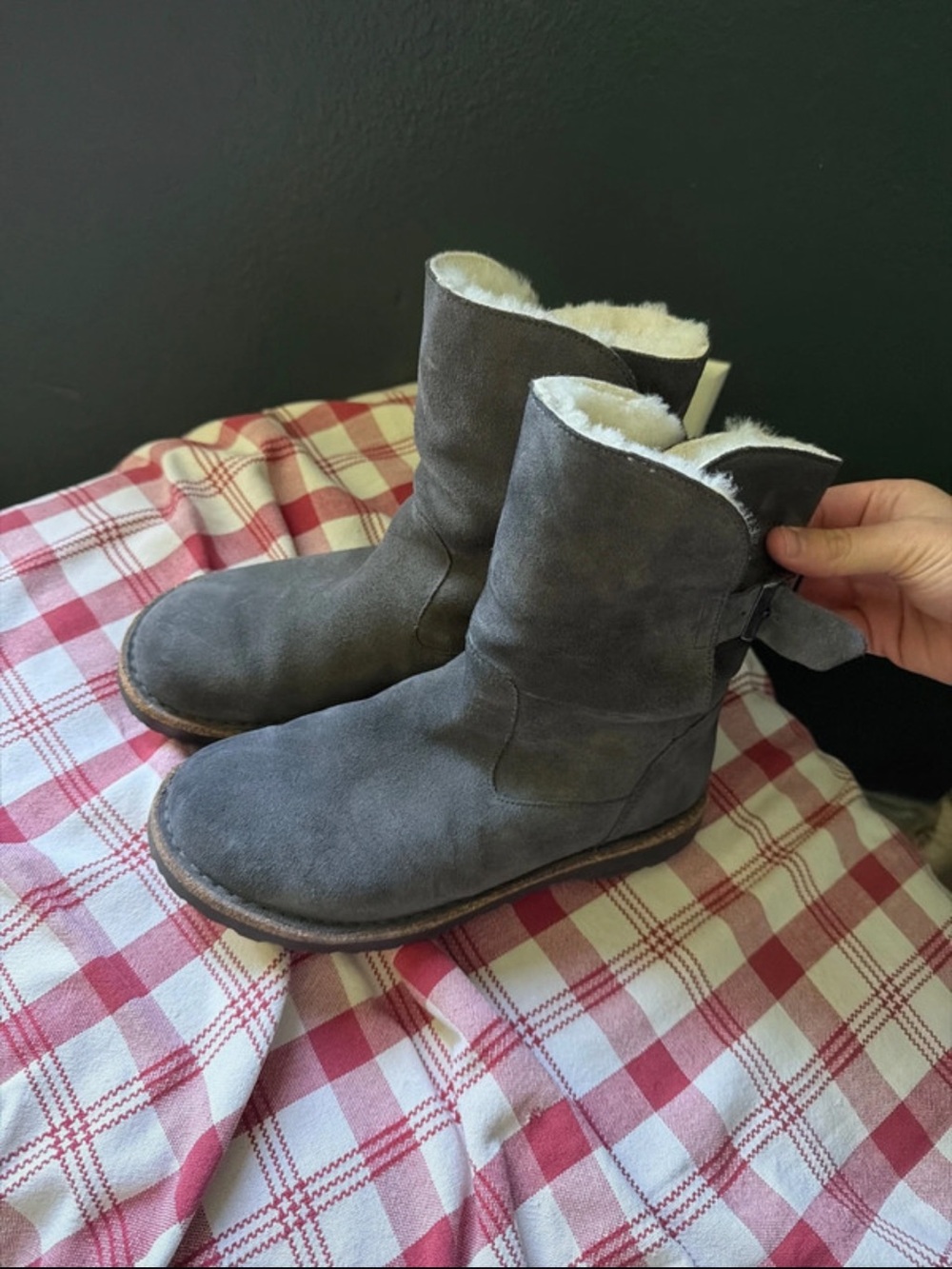 Birkenstock Gray Suede Shearling-Lined Winter Boots